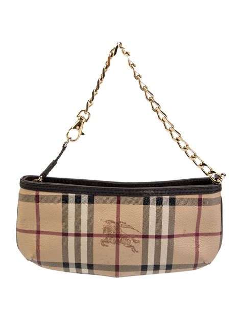 burberry haymarket check wristlet clutch|Burberry clutch with gold chain.